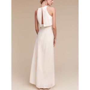 BHLDN Iva Crepe Maxi. Color: Ivory. Size 0.